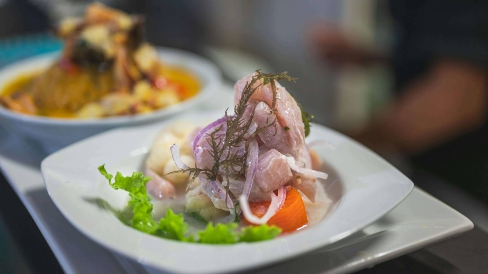 peruvian ceviche sweet potatoes fish leche de tigre onions