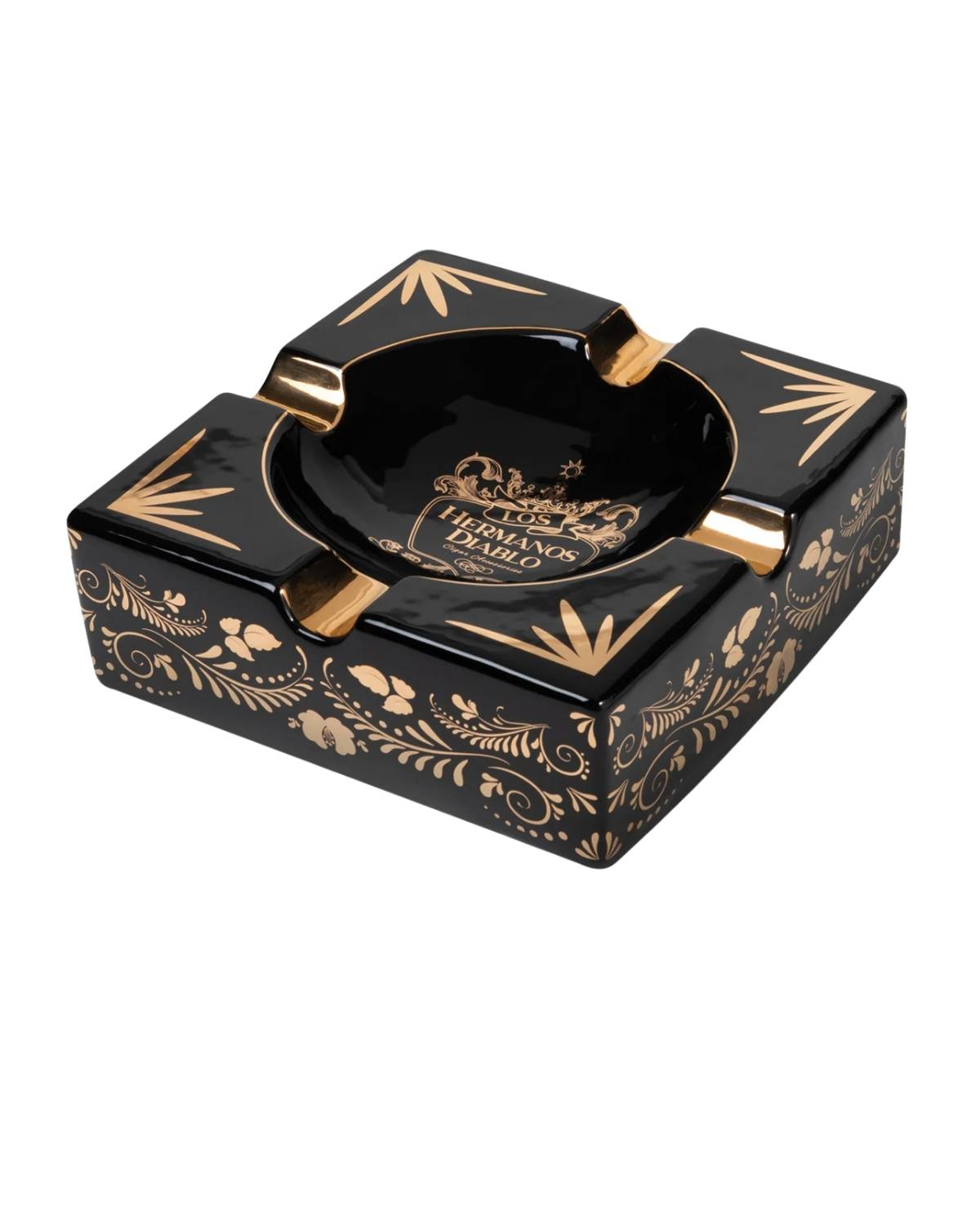 hermanos diablo cigar ashtray black and golden